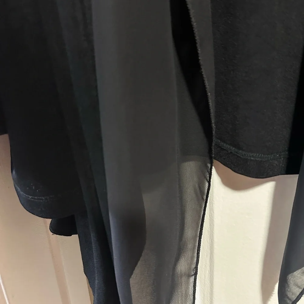 Chico's Black Draped Waterfall Cardigan 3